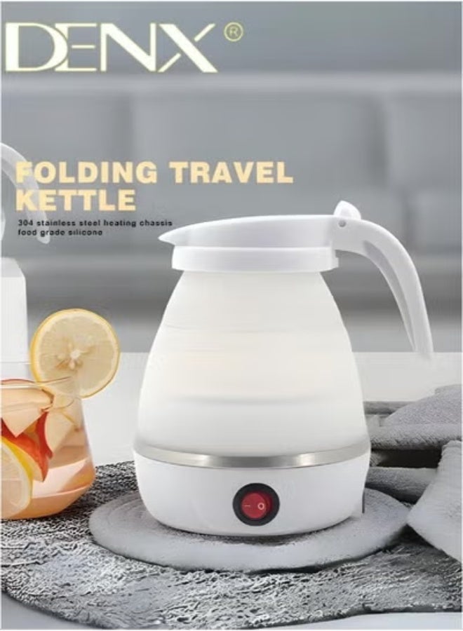دينكس Foldable Electric Travel Kettle – Portable Collapsible Silicone Water Heater with Separable Power Cord, 600W Fast Boil, Food-Grade Build – Ideal for Travel, Camping & Home Use - Image 5