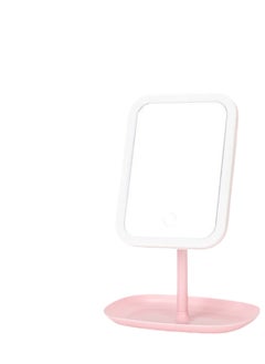 Huitich Adjustable LED Makeup Mirror with Storage Tray Pink  - Image 1