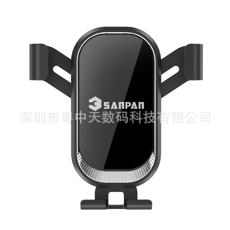 Aluminum Alloy Car Mobile Phone Bracket Air Outlet Gravity Contraction Bracket Car Navigation Air Conditioning Port Mobile Phone Holder - Image 1