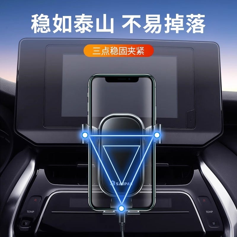 Aluminum Alloy Car Mobile Phone Bracket Air Outlet Gravity Contraction Bracket Car Navigation Air Conditioning Port Mobile Phone Holder - Image 5