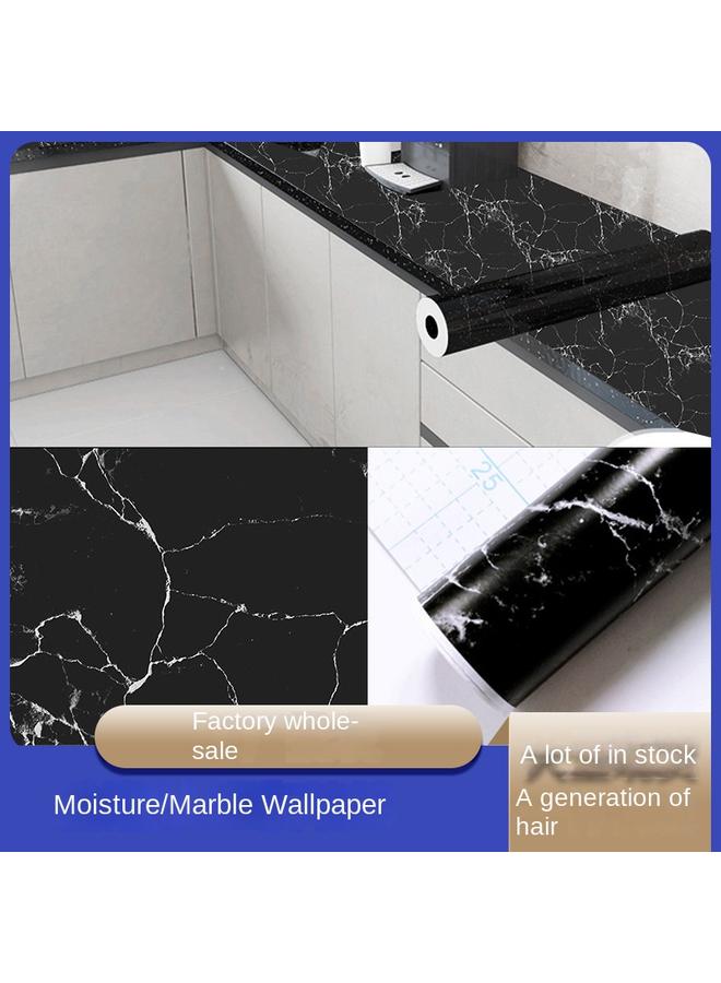 الأزرق جي دبليو ورق جدران رخامي أسود لاصقة ذاتية الالتصاق بنمط حمام عنبر تعديل ورق جدران شمال أوروبا للماء wallpaper - Image 2