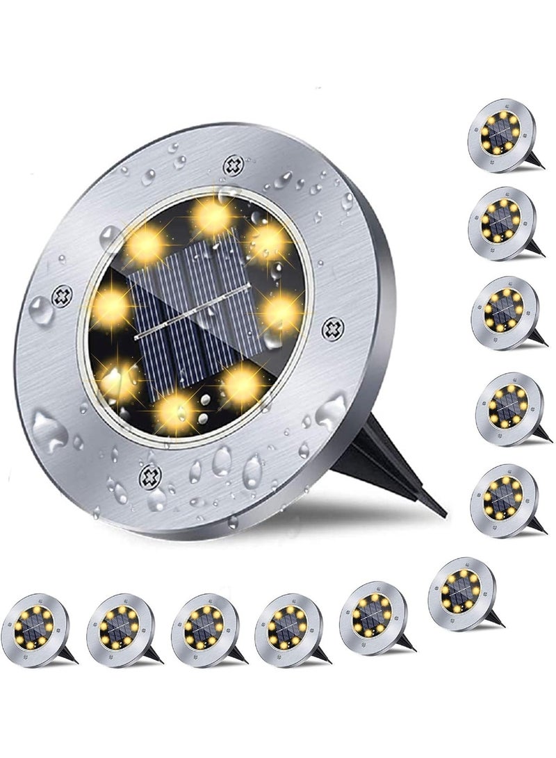 Soofam Solar Ground Lights, Waterproof Solar Garden Lights, Upgraded Outdoor Garden Waterproof Bright in-Ground Lights, Landscape Lights for Pathway,Yard,Deck,Lawn,Patio,Walkway (12 Pack Warm Light) - Image 1