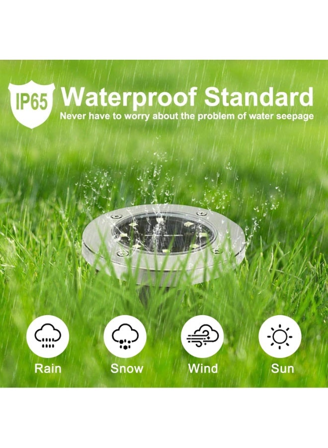 Soofam Solar Ground Lights, Waterproof Solar Garden Lights, Upgraded Outdoor Garden Waterproof Bright in-Ground Lights, Landscape Lights for Pathway,Yard,Deck,Lawn,Patio,Walkway (12 Pack Warm Light) - Image 3