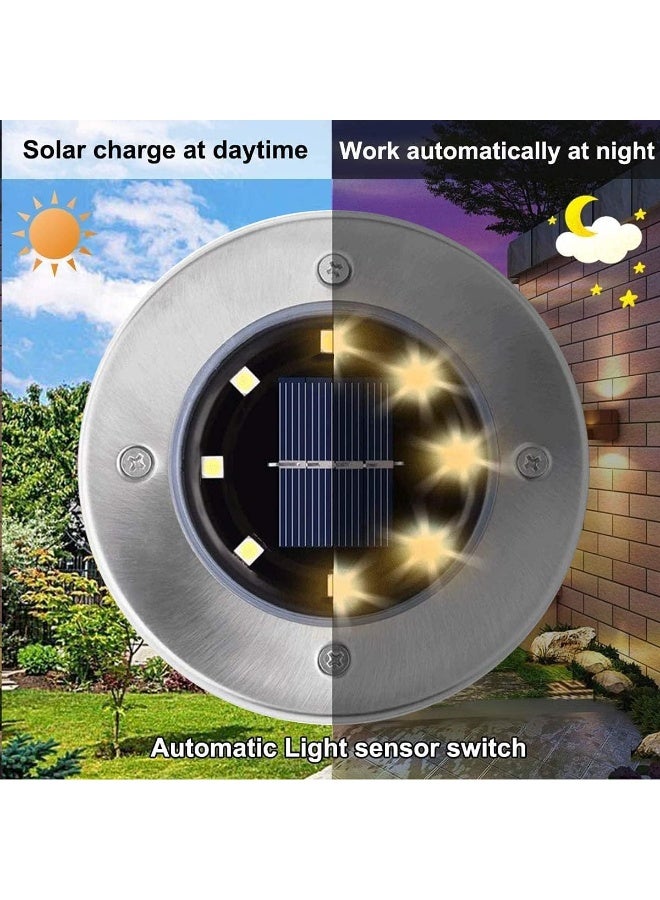 Soofam Solar Ground Lights, Waterproof Solar Garden Lights, Upgraded Outdoor Garden Waterproof Bright in-Ground Lights, Landscape Lights for Pathway,Yard,Deck,Lawn,Patio,Walkway (12 Pack Warm Light) - Image 2