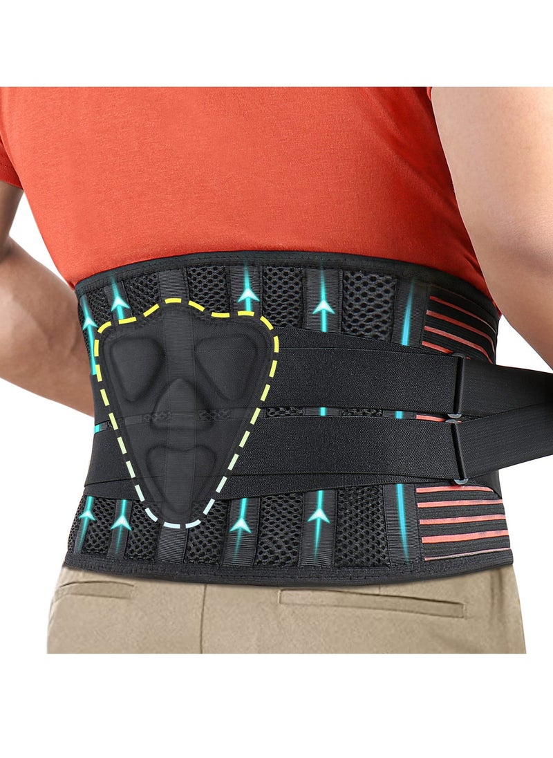 SYOSI Back Brace for Lower Back Pain-Lumbar Support for Heavy Lifting Men Women-Breathable Waist Support Relief Sciatica, Herniated Disc (XL)  - Image 1