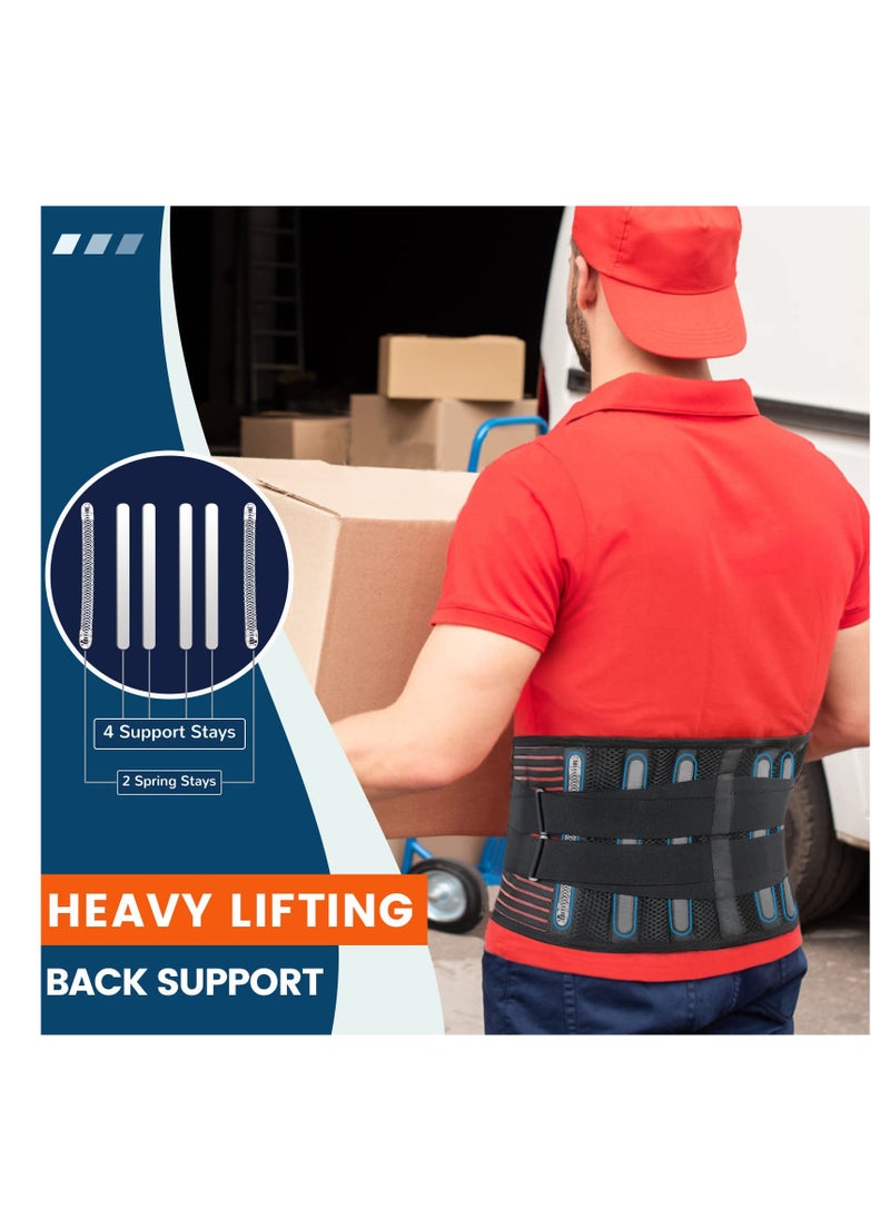 SYOSI Back Brace for Lower Back Pain-Lumbar Support for Heavy Lifting Men Women-Breathable Waist Support Relief Sciatica, Herniated Disc (XL)  - Image 3