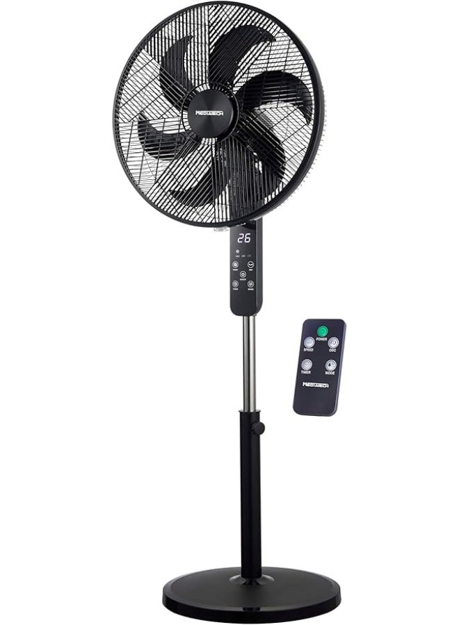 ميدياتيك مروحة ستاند ميديا تك، 18 بوصة، 6 ريشة، 3 سرعات، ريموت كنترول، MT-SF46R - اسود - Image 3