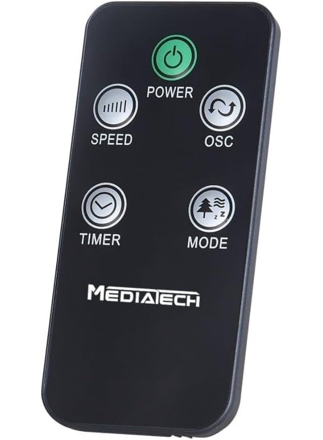 ميدياتيك مروحة ستاند ميديا تك، 18 بوصة، 6 ريشة، 3 سرعات، ريموت كنترول، MT-SF46R - اسود - Image 2