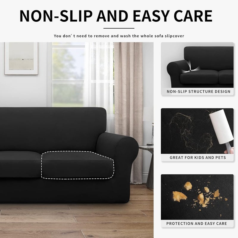 إيزي-جوينج أغطية وسائد الفناء المقاومة للماء من Easy-Going، غطاء فقط 24x24x4 بوصة، عبوة من قطعتين، بديل غير قابل للانزلاق لوسائد الجلوس الخارجية مع سحاب، أحمر عيد الميلاد. - Image 4