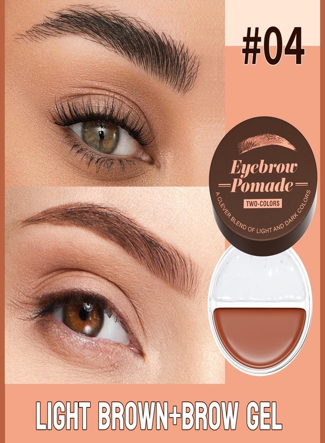 W3W Dual Color Eyebrow Pomade for Women 2-in-1 Waterproof & Sweatproof Brow Gel with Foldable Dual-Ended Brush - Natural Looking, Long Lasting, All-Day Wear for Beginners (Light Brown+Brow Gel) - Image 2
