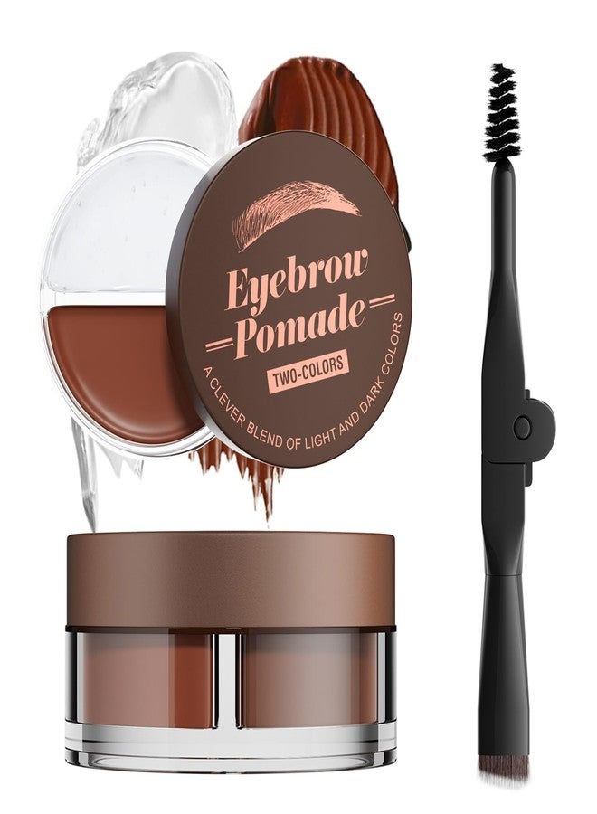 W3W Dual Color Eyebrow Pomade for Women 2-in-1 Waterproof & Sweatproof Brow Gel with Foldable Dual-Ended Brush - Natural Looking, Long Lasting, All-Day Wear for Beginners (Light Brown+Brow Gel) - Image 1