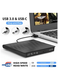 General External DVD drive, portable CD burner, disc reader, USB 3.0 Type-C, DVD ROM burner, optical drive, RW player, burner  - Image 3