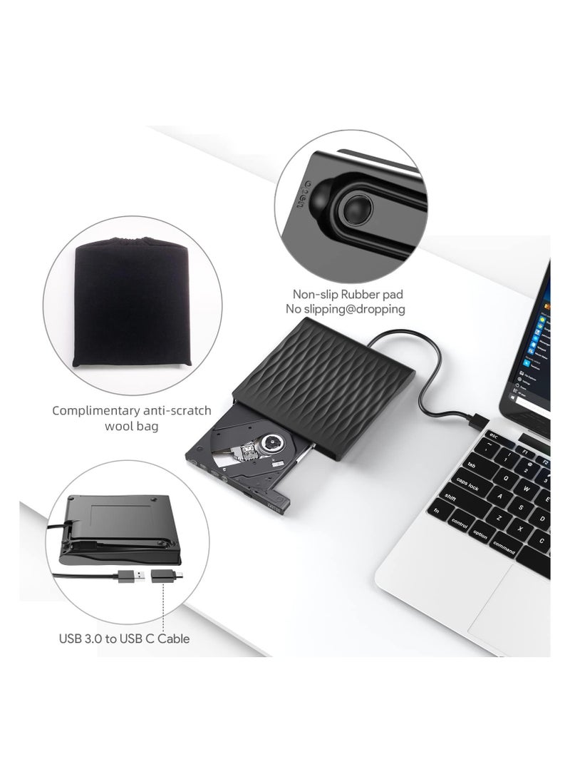 General - External DVD drive, portable CD burner, disc reader, USB 3.0 Type-C, DVD ROM burner, optical drive, RW player, burner - Image 1