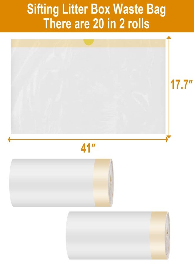 Yoochee 20 Count Litter Box Liners, 41'' × 17.7'' Litter Waste Bag for Pellet Litter Box, Suitable for XL and XXL Stainless Steel Sifting Litter Box - Image 2