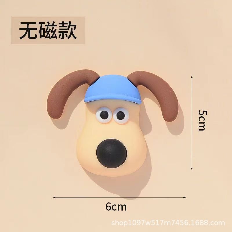 Internet Celebrity Repair Dog Refrigerator Magnet Decorative Message Board Cartoon Ins Creative Big-Eared Dog Stereo Sticker Cute Diy Water Cup Sticker - Image 1