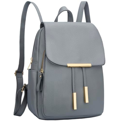 KKXIU Trendy Leather Backpack Purse for Women and Ladies Shoulder Travel Daypacks Bags (A-Grey) - Image 1