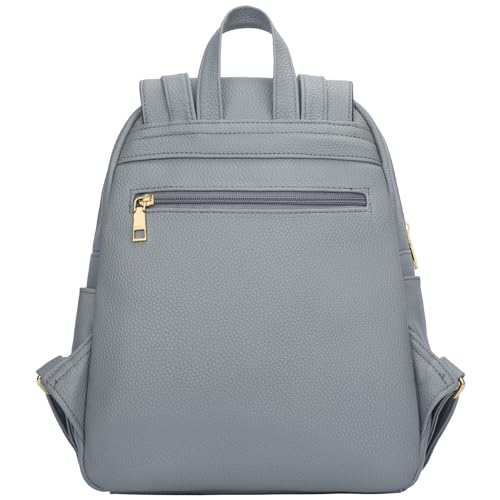KKXIU Trendy Leather Backpack Purse for Women and Ladies Shoulder Travel Daypacks Bags (A-Grey) - Image 4