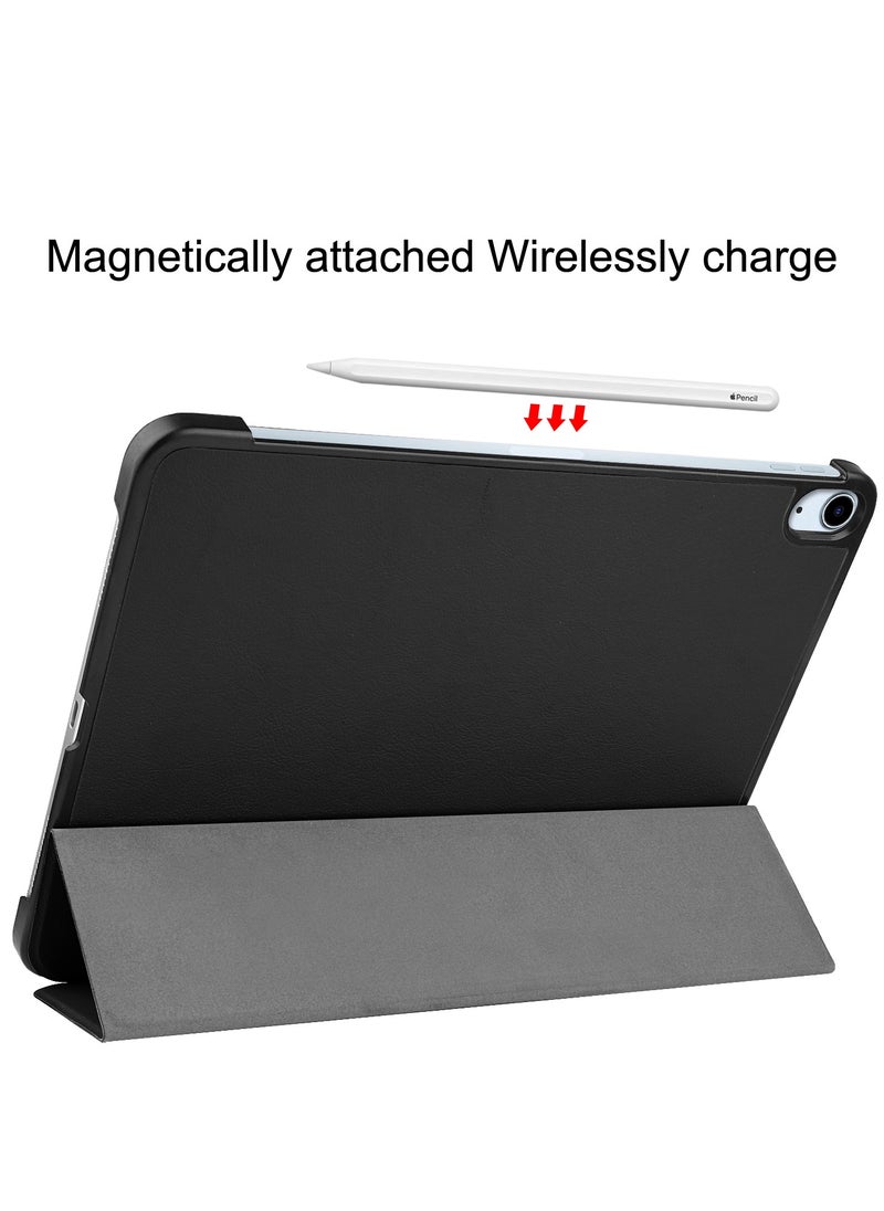 Case for IPad Air 11 Inch 2024 Released Slim Stand Hard Back Shell Protective Cover with Auto Sleep Wake Feature for IPad Air 11 Inch Tablet (Black)