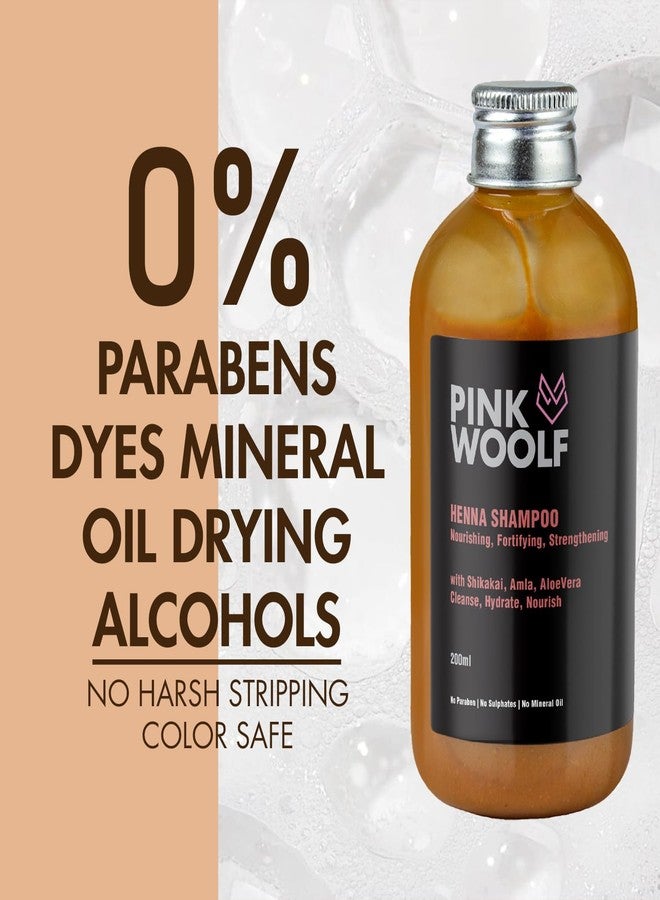 Pink Woolf Henna Shampoo | Nourishes & Strengthens Hair, Promotes A Healthy Scalp & Hair Growth (DOES NOT COLOR HAIR) | No Added Mineral Oil, Sulphate & Paraben Free | 200ml (Pack Of 1) - Image 2