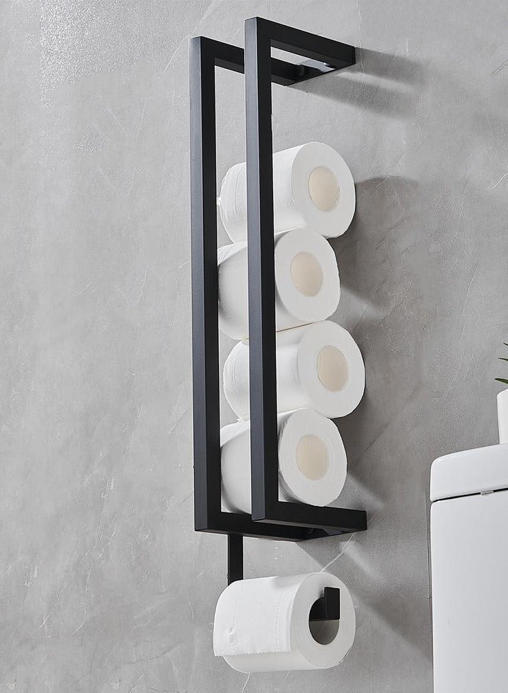 XiuWoo European Style Household Stainless Steel Wall-mounted Bathroom Storage Rack Multi-functional Bathroom Toilet Paper Holder Paper Towel Holder - Image 4