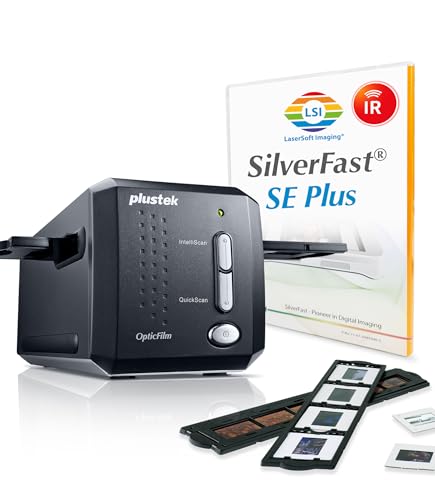 Plustek OpticFilm 8200i SE 35mm Film Slide Scanner 7200 dpi 48bit Output Integrated Infrared DustScratch Removal Bundle Silverfast SE Plus 9 Support Mac and PC - Image 1