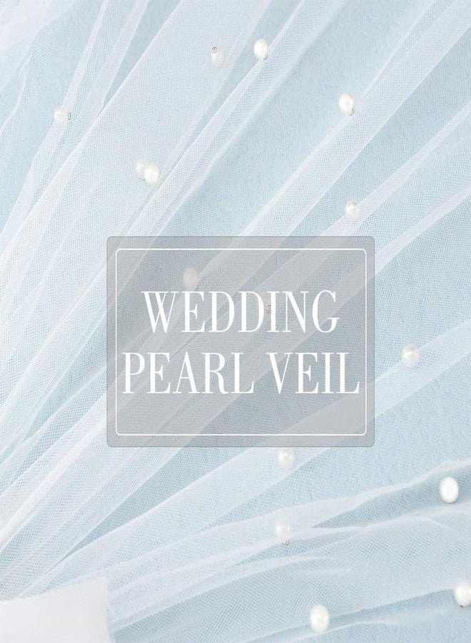 FAMEZA 1 Pcs Luxury Bride Wedding Veil clip Pearl Bridal Hair Piece White Tulle Veils with Bow Tie Bachelorette Party Hair Accessories for Women and Girls|white color - Image 5