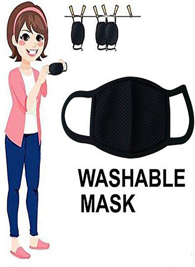 INFISPACE ® Teenager's Washable , Reusable 3-Layered Anti Pollution Face Mask for Dust , Allergy Protection (Age-sizes wise, 2, Free size Above 21 Years). - Image 2