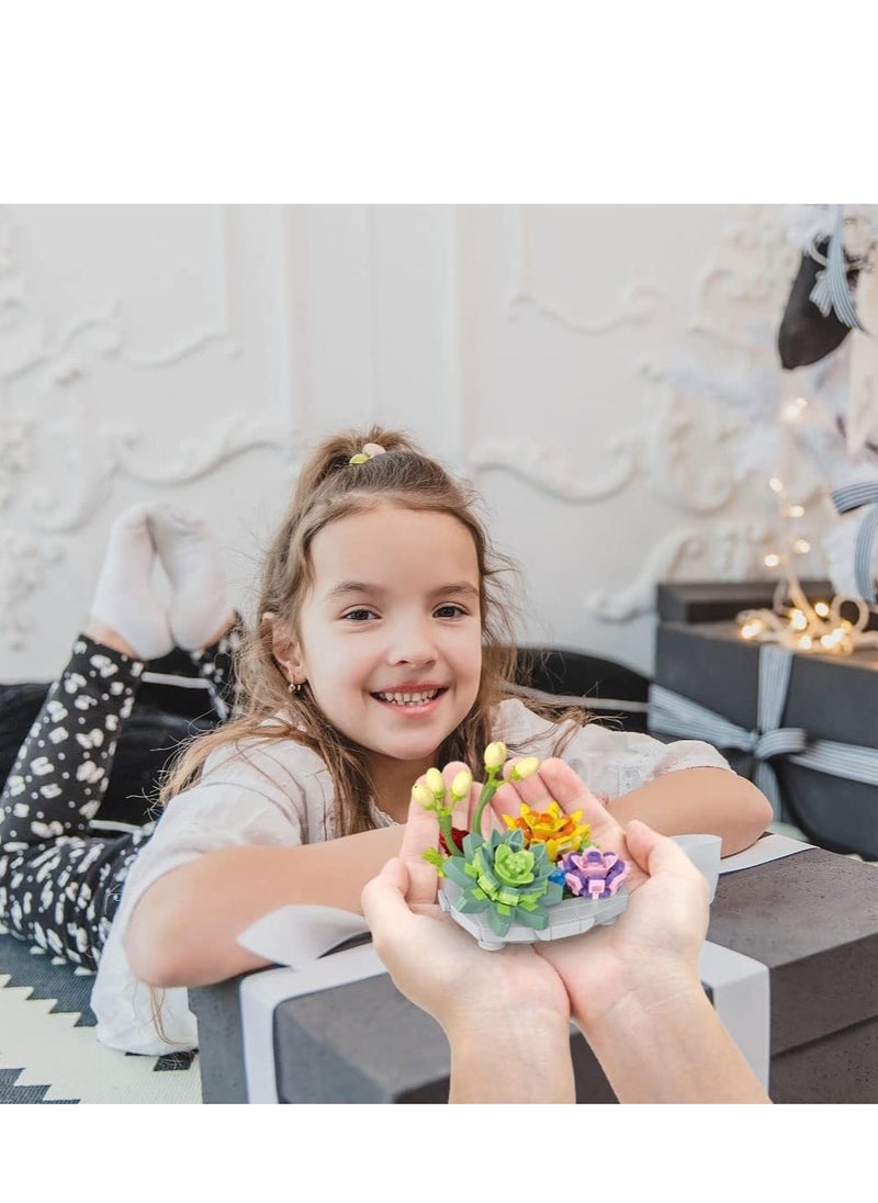 SYOSI Mini Bricks Bonsai Model, Flower Building 281Pcs Set, Creative DIY Simulation Particle Botanical Collection Construction Toy for Adults Child  - Image 2
