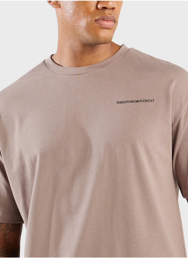 ذا جيفينج موفمنت Oversized Fear None Printed T-Shirt