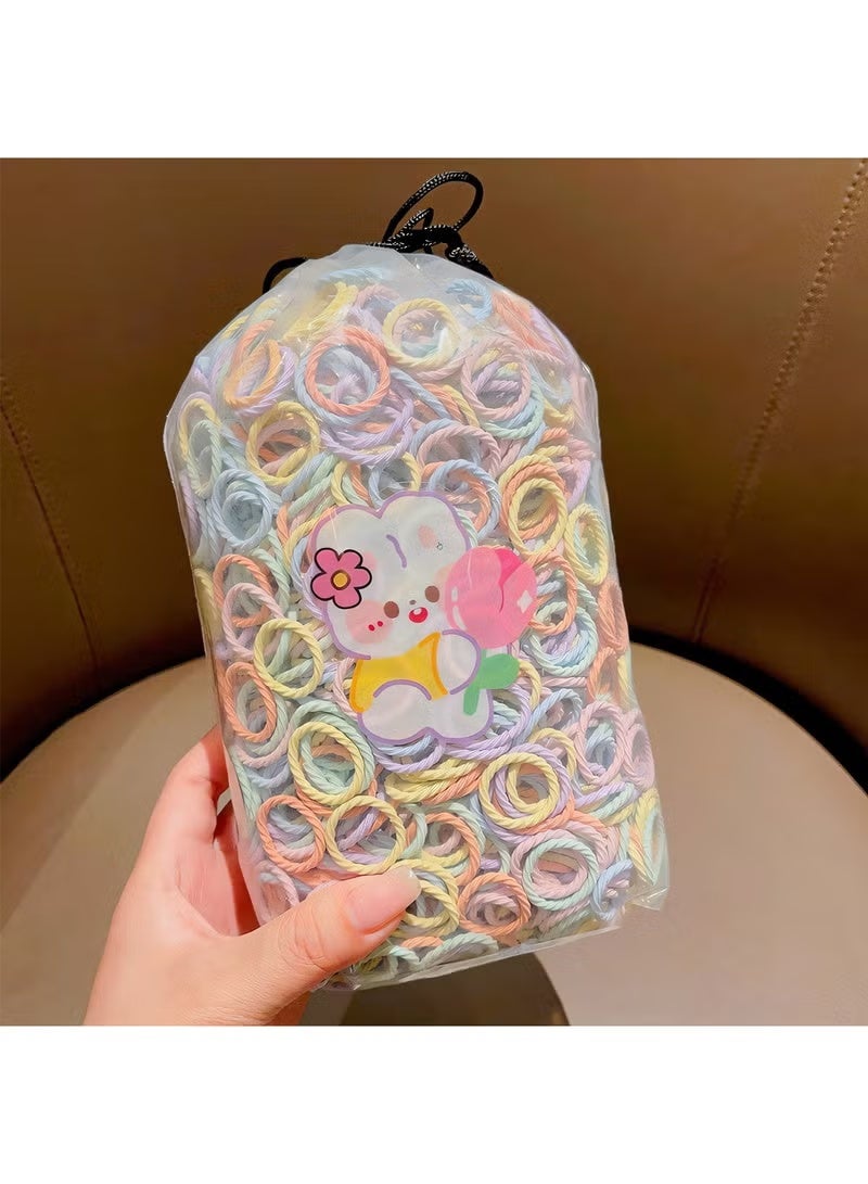 300-Piece Colorful Hair Elastics for Kids - Soft, No Damage Elastic Bands, Pastel Hair Ties for Pigtails, Ponytails, and Braids, Hair Accessories for Girls - Image 1