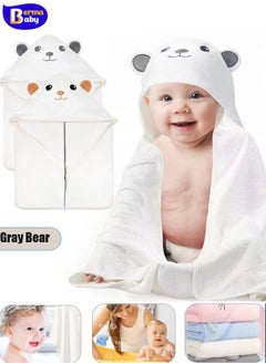 Berma Baby Hooded baby towel, toddler bathrobe, soft baby towel, newborn blanket, coral fleece shawl bath towel, swimming towel, soft and super absorbent towel for baby boys and girls, 80*80 cm  - Image 1
