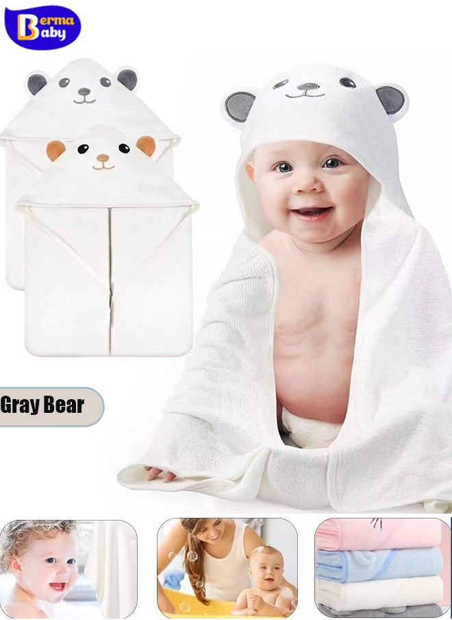 Berma Baby Hooded baby towel, toddler bathrobe, soft baby towel, newborn blanket, coral fleece shawl bath towel, swimming towel, soft and super absorbent towel for baby boys and girls, 80*80 cm  - Image 1