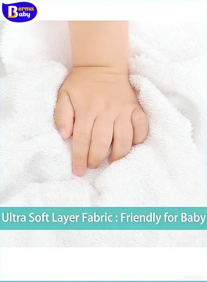 Berma Baby منشفة حمام بغطاء رأس للأطفال مع شال - 80×80 سم، منشفة ناعمة فائقة الامتصاص من الصوف المرجاني للأطفال حديثي الولادة والرضع والأطفال الصغار | روب حمام، سباحة، بطانية للأطفال الرضع من الجنسين - Image 5