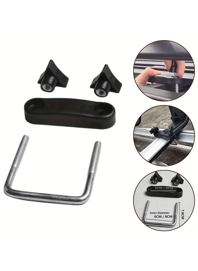 Black U Shaped Car Roof Rack Bracket Clamp Universal Fit For SUV Truck And Car - Image 3