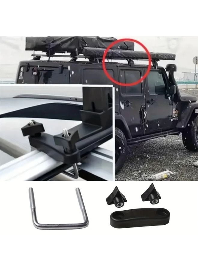 Black U Shaped Car Roof Rack Bracket Clamp Universal Fit For SUV Truck And Car - Image 1