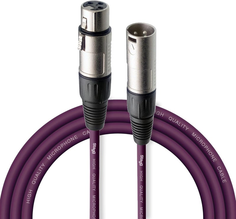 ستادج كابل ميكروفون 3 متر/10 قدم XLR إلى XLR - أرجواني - Image 1