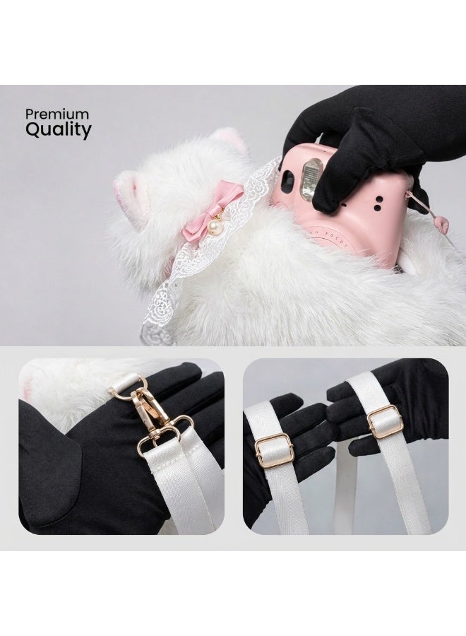 Kiddoz Realistic Cat Plush Backpack with Adjustable Straps & Zipper Closure - White | Faux Fur Animal Backpack, Suitable for daily use and casual fashion, Travel, Cat Lovers, Birthday Gifts, New Year Gifts - Image 5