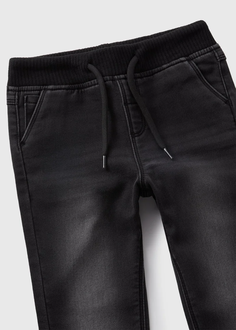 Matalan Black Ribbed Waist Jeans