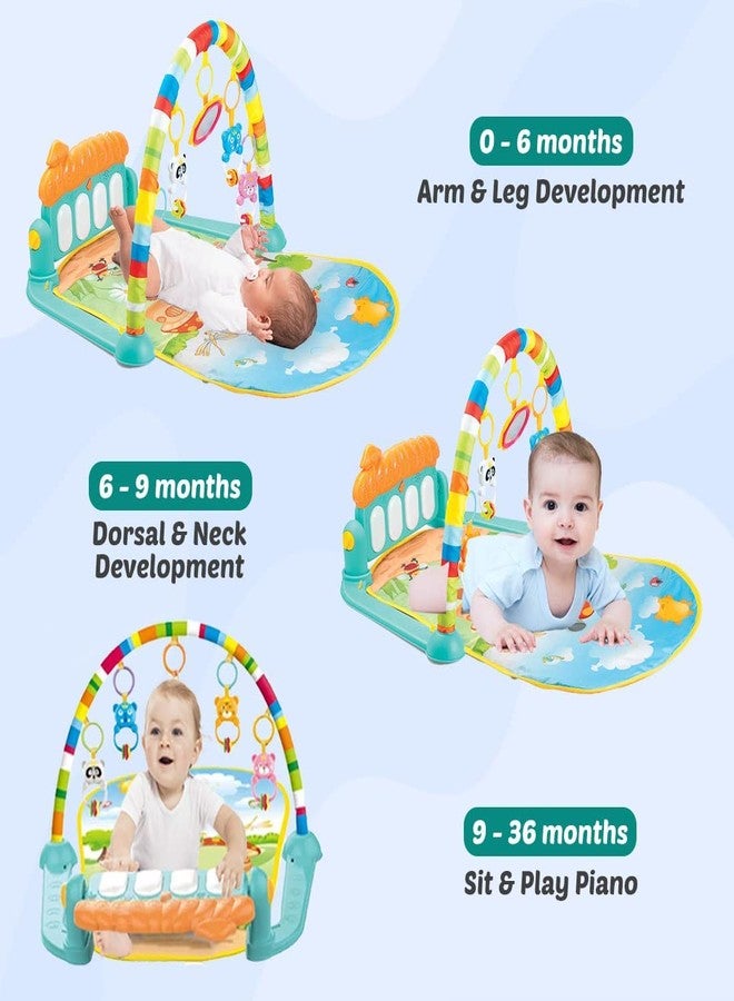 PULSBERY Toys Baby Gym Piano Play Mat for Babies Baby Play Mat,Play mats for Kids Baby Carpet,Play mat Crawling Baby with Hanging Rattles Toys (Multicolor Baby Gym Piano) - Image 4