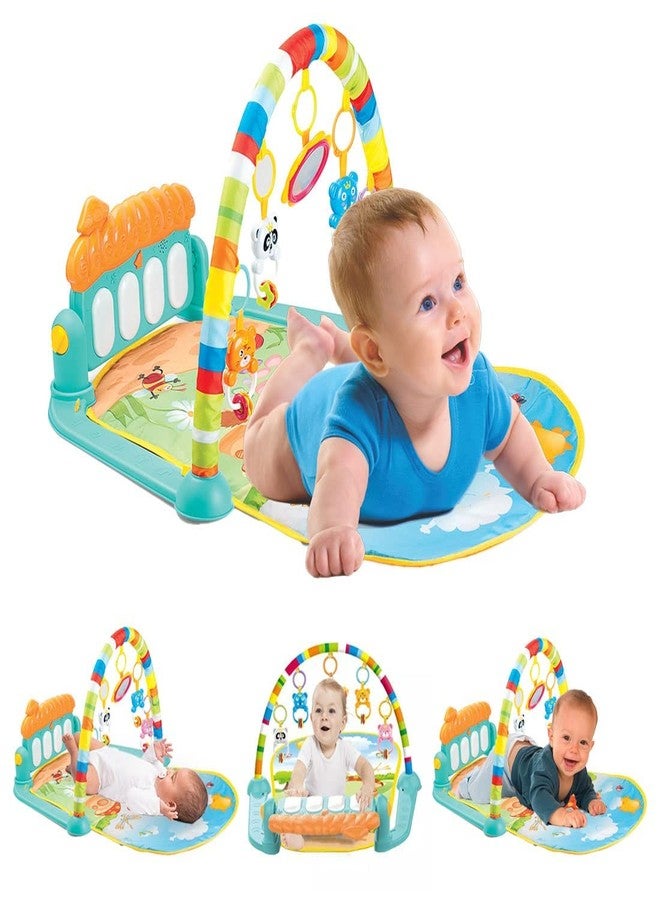 PULSBERY Toys Baby Gym Piano Play Mat for Babies Baby Play Mat,Play mats for Kids Baby Carpet,Play mat Crawling Baby with Hanging Rattles Toys (Multicolor Baby Gym Piano) - Image 1