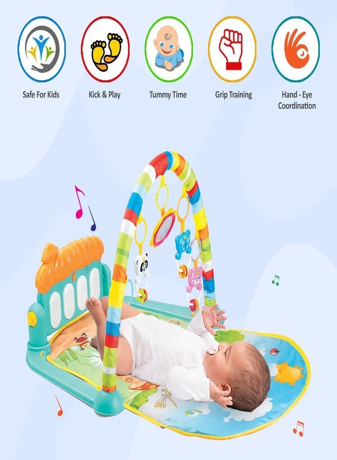 PULSBERY Toys Baby Gym Piano Play Mat for Babies Baby Play Mat,Play mats for Kids Baby Carpet,Play mat Crawling Baby with Hanging Rattles Toys (Multicolor Baby Gym Piano) - Image 5
