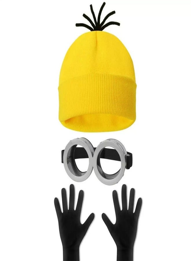 Cosplay Costume Goggles Knit Hat Gloves Set Toy Party Events Knit Hat Cute Kids Adults Birthday