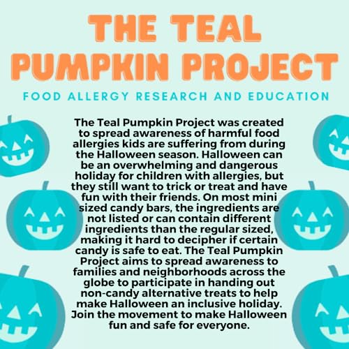 SCS Direct Teal Pumpkin Halloween Trick or Treat Bucket 8.5 in (2 Pack)-Official Teal Pumpkin Project Allergy-Friendly Candy Pail Accessory and Party Decoration Supplies, Haunted House Plastic Bowl w Handle - Image 5