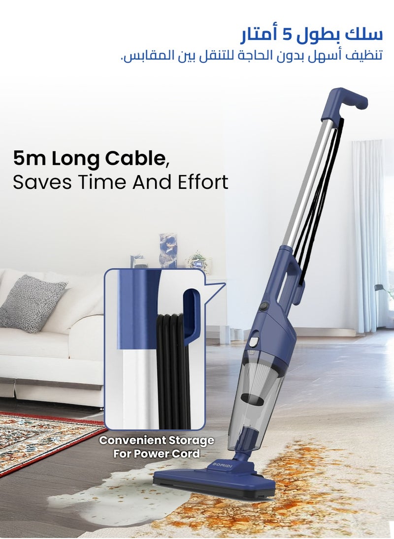Portable Handheld Vacuum Cleaner with 17000Pa Strong Power 900mL Dust Cup, Quiet Suction- Stick Vacuum Cleaner for Wood, Carpet, Tile Floors S9- Blue