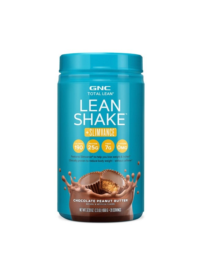 GNC GNC Total Lean Shake + Slimvance | Caffeine Free Protein Powder, Helps Reduce Body Weight | Chocolate Peanut Butter | 20 Servings