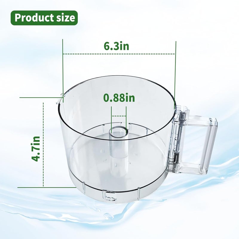 Vanshly 7-Cup Food Processor Work Bowl Compatible with Cuisinart DLC-10 Series,FP-631AGTX-1,NOTE:This bowl features 2 tabs on the top rim of the workbowl - Image 5