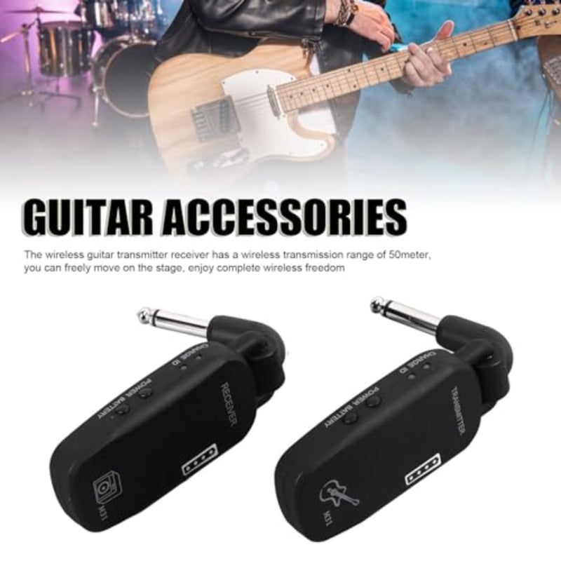 Cryfokt 2.4GHZ Wireless Guitar Transmitter Receiver System with 50meter Range, Rechargeable Electric Guitar Audio Transmitter Guitar Accessories, Universal for Electric Guitar Bass - Image 2