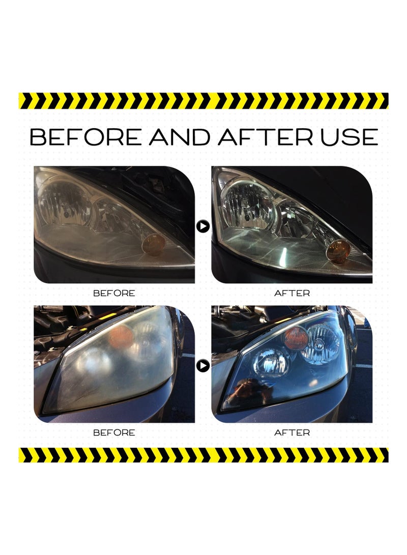 Loquat Car Headlight Repair Agent, Wipe New Headlight Restore Taillight Repair Kit-Set, Car Headlight Cleaner and Restorer Kit, Headlamp Cleaner Restorer, and Polish Cloudy Lights Taillights - Image 4