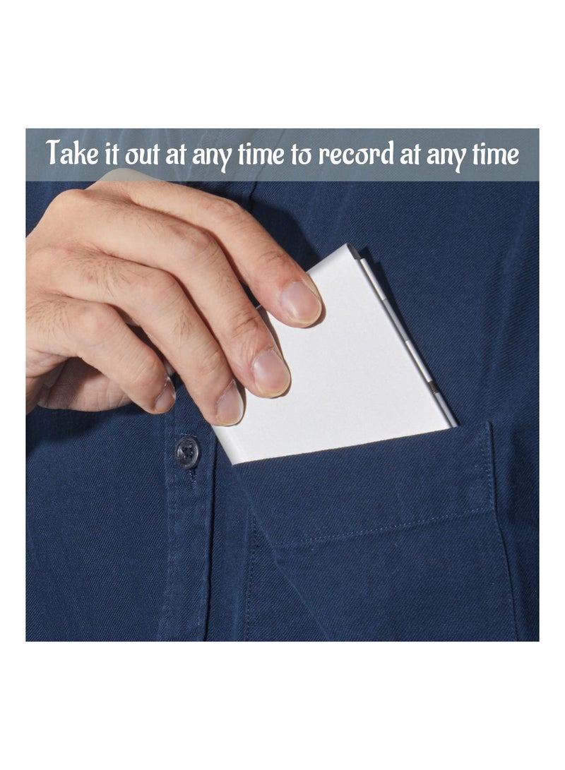 Metal Pocket Notebook with Pen and Refillable Paper, Aluminum Flip Office Notebook, Small Journal Notebook with Pen Holder for Office School Supplies (Silver, Black), Mini Notepad Holder 2 Pieces - Image 5