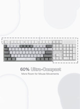 Z-11 60% Wired RGB Arabic & English Mechanical Keyboard,61 Keys Compact Gaming Keyboard with Hot Swappable Brown Switches for Windows, Mac PS(White Grey) - view 5